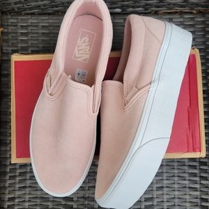 Vans Pink Classic Slip On Platform Size 11